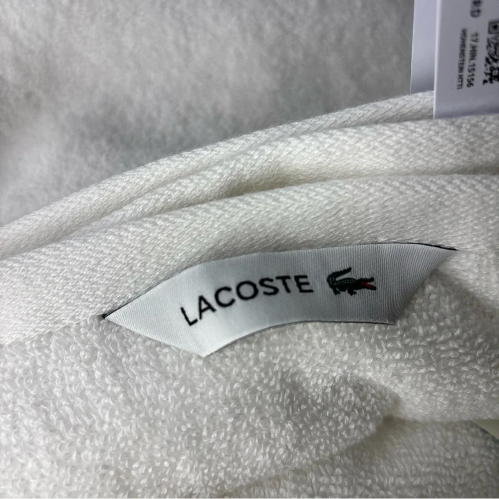 Lacoste Premium White Bath Towel with Iconic Crocodile Logo